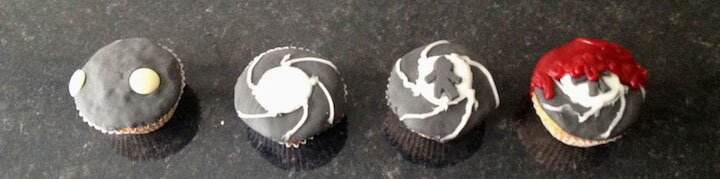 James Bond Gunbarrel Cupcakes James Bond Gunbarrel Cupcakes