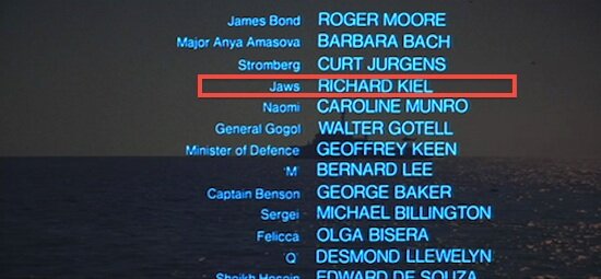 Jaws - Spy Who Loved Me credits Jaws - Spy Who Loved Me credits