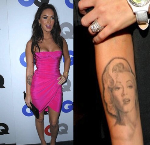 Megan Fox tattoo - Marilyn Monroe Megan Fox tattoo - Marilyn Monroe