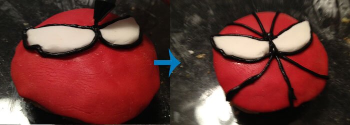 Spider-Man mask cupcake Spider-Man mask cupcake